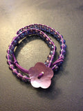 Double Wrap Beaded Bracelet with Flower